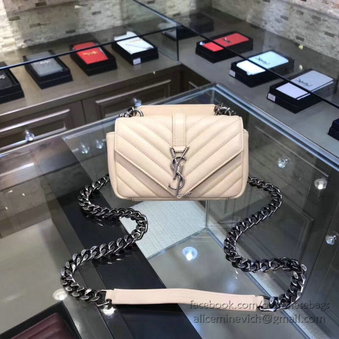 Saint Laurent Matelasse Chain Wallet Off-white with Silver hardware 438492