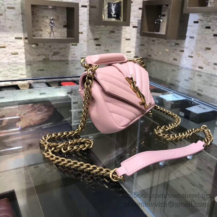 Saint Laurent Matelasse Chain Wallet Pink 438492