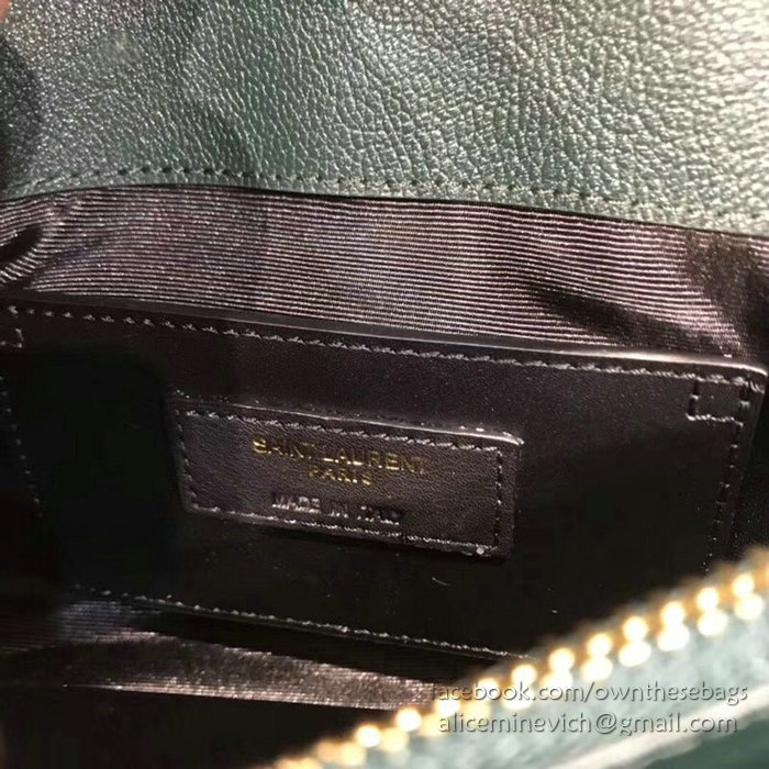 Saint Laurent Medium Matelasse Leather Shoulder Bag Green 428056