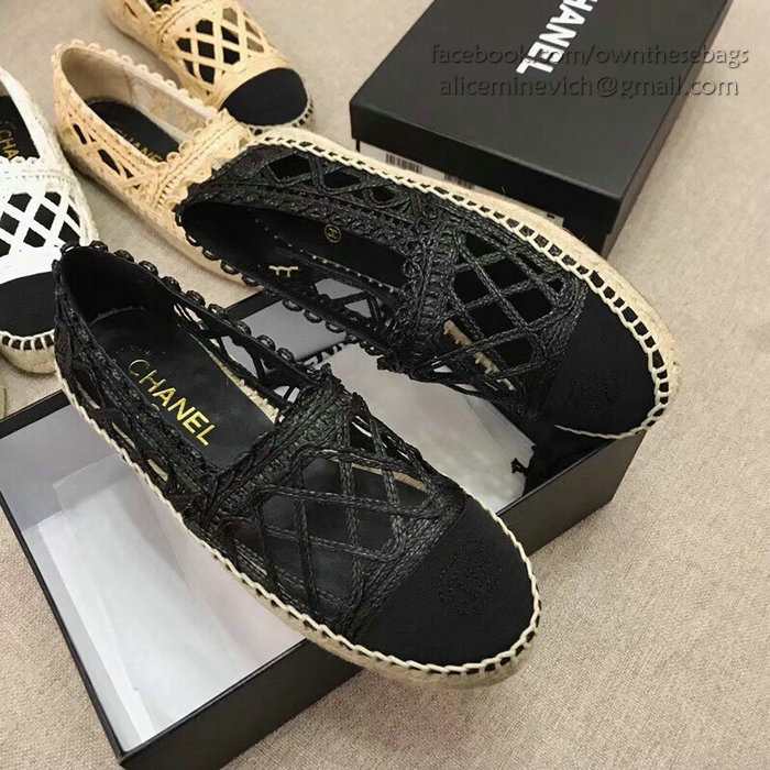 Chanel Fabric Espadrille Flat Black CH05081