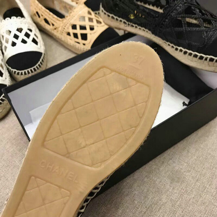 Chanel Fabric Espadrille Flat Black CH05081