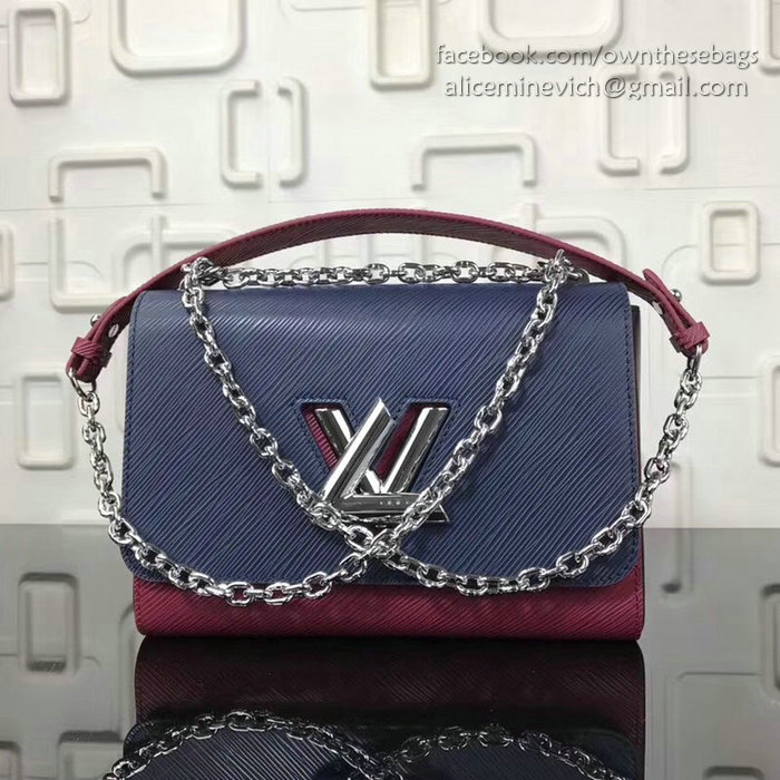 Louis Vuitton Epi Leather Twist MM Blue and Burgundy M53010