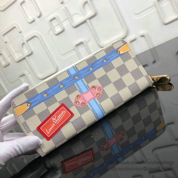 Louis Vuitton Damier Azur Canvas Clemence Wallet N60109