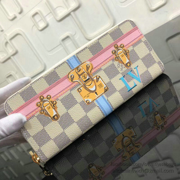 Louis Vuitton Damier Azur Canvas Clemence Wallet N60109