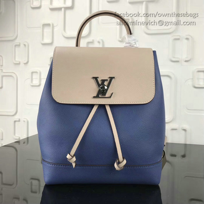 Louis Vuitton Soft Calfskin Lockme Backpack Blue M41817