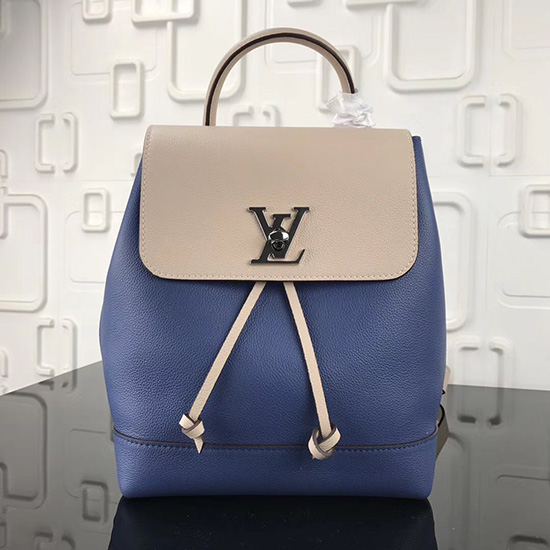 Louis Vuitton Soft Calfskin Lockme Backpack Blue M41817