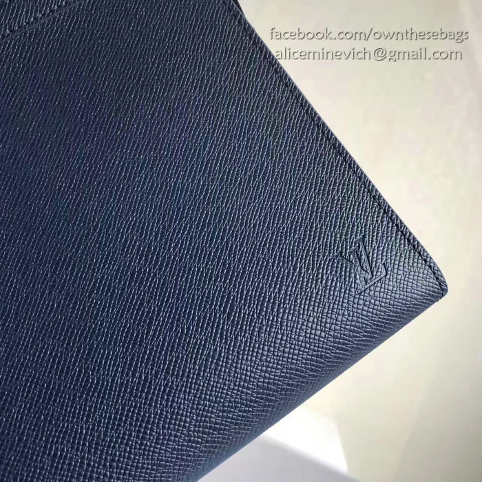 Louis Vuitton Taiga Leather Pochette Voyage MM Blue M30677