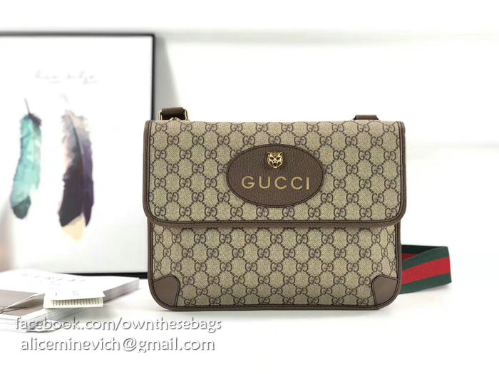 Gucci GG Supreme Messenger Bag Brown 495654