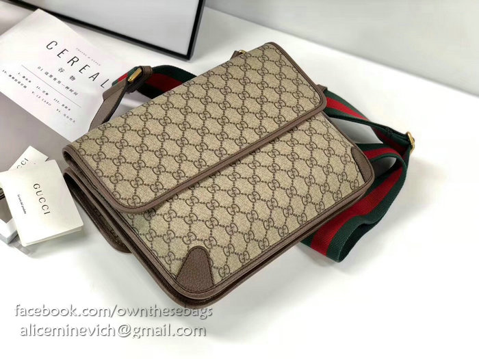 Gucci GG Supreme Messenger Bag Brown 495654