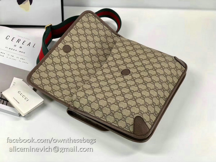 Gucci GG Supreme Messenger Bag Brown 495654