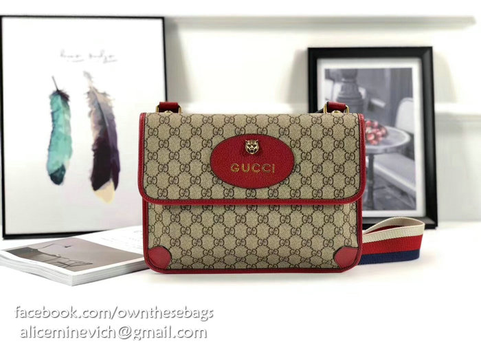 Gucci GG Supreme Messenger Bag Red 495654