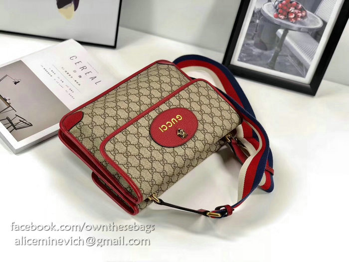 Gucci GG Supreme Messenger Bag Red 495654