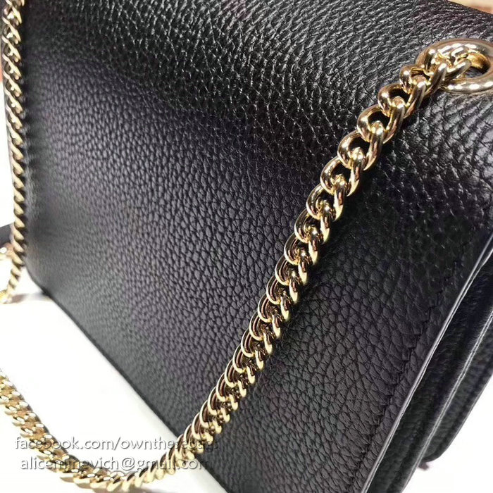 Gucci Interlocking GG Leather Crossbody Bag Black 510304