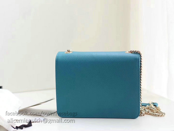 Gucci Interlocking GG Leather Crossbody Bag Blue 510304