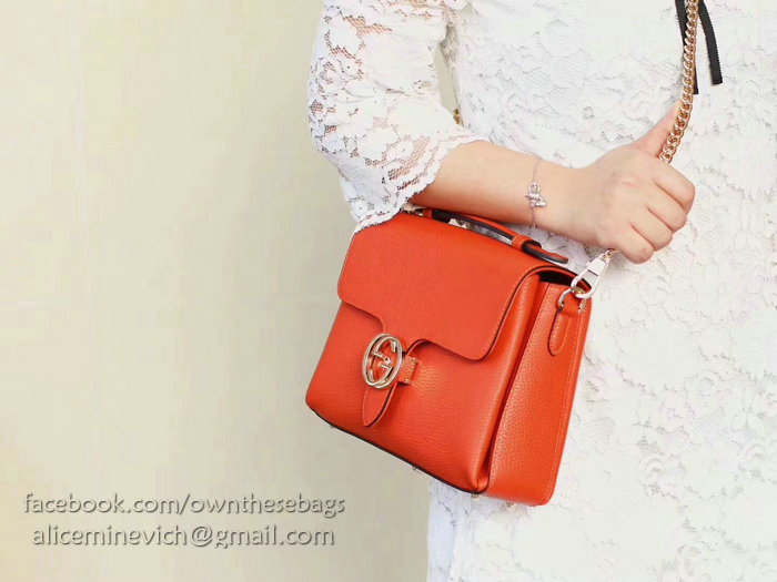 Gucci Interlocking GG Leather Crossbody Bag Orange 510302