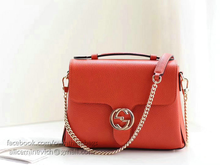 Gucci Interlocking GG Leather Crossbody Bag Orange 510302