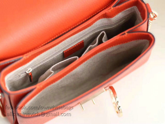 Gucci Interlocking GG Leather Crossbody Bag Orange 510302