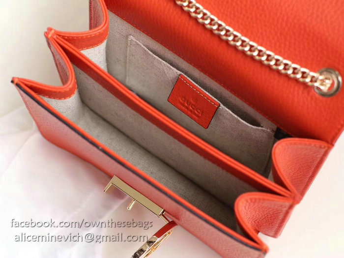 Gucci Interlocking GG Leather Crossbody Bag Orange 510304