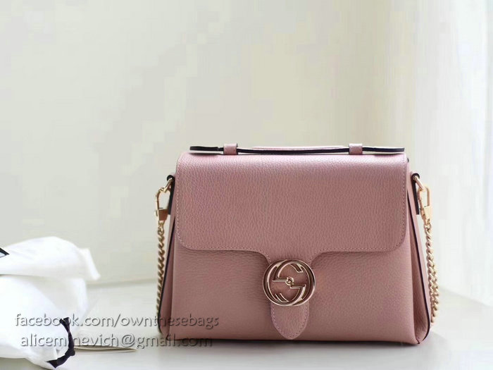 Gucci Interlocking GG Leather Crossbody Bag Pink 510302