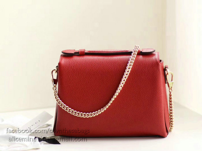 Gucci Interlocking GG Leather Crossbody Bag Red 510302