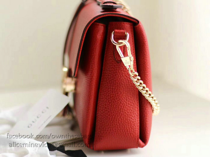 Gucci Interlocking GG Leather Crossbody Bag Red 510302