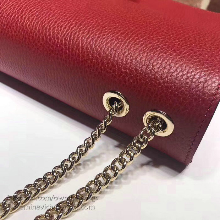 Gucci Interlocking GG Leather Crossbody Bag Red 510303