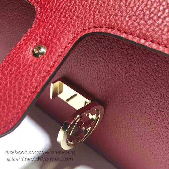 Gucci Interlocking GG Leather Crossbody Bag Red 510303