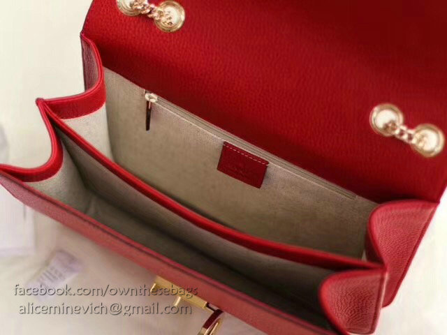 Gucci Interlocking GG Leather Crossbody Bag Red 510303