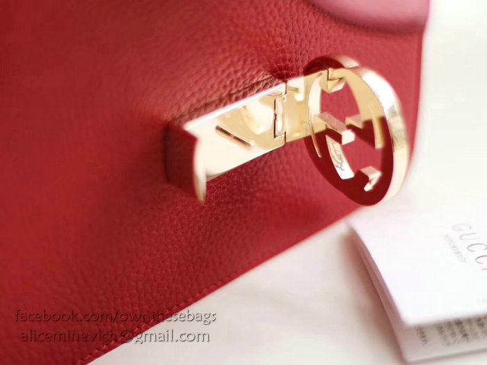 Gucci Interlocking GG Leather Crossbody Bag Red 510304