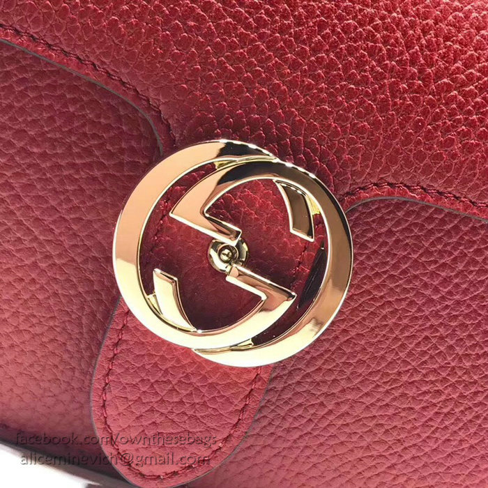 Gucci Interlocking GG Leather Crossbody Bag Red 510304