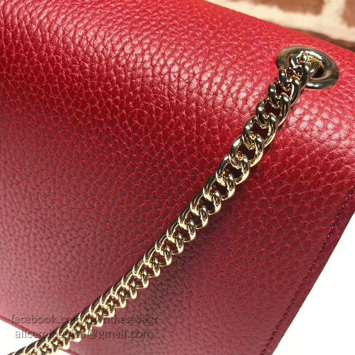 Gucci Interlocking GG Leather Crossbody Bag Red 510304