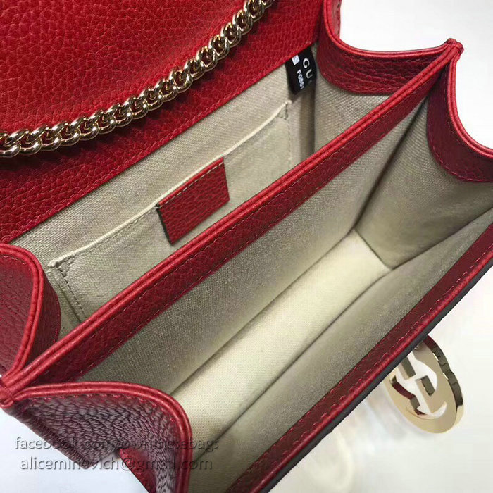 Gucci Interlocking GG Leather Crossbody Bag Red 510304