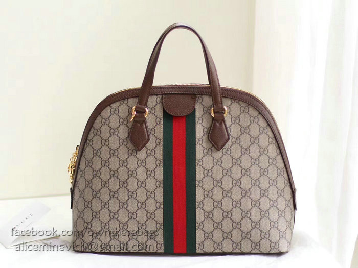 Gucci Ophidia GG Medium Top Handle Bag Brown 524533