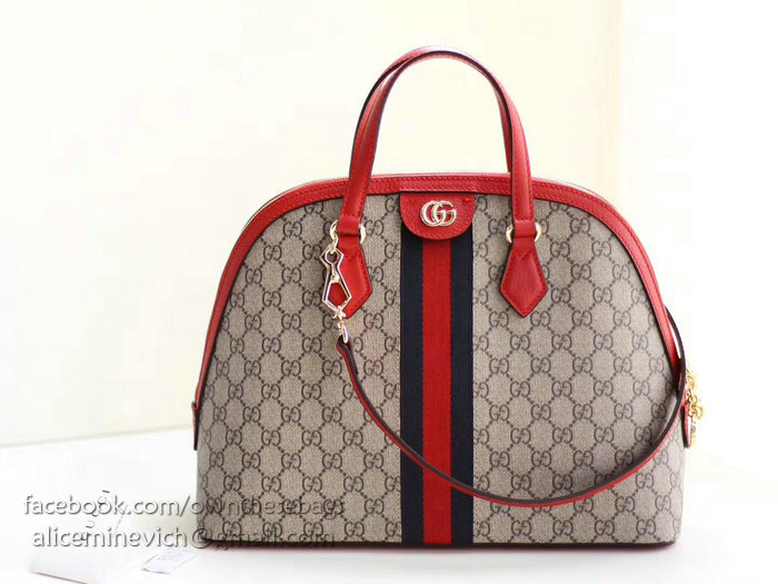 Gucci Ophidia GG Medium Top Handle Bag Red 524533