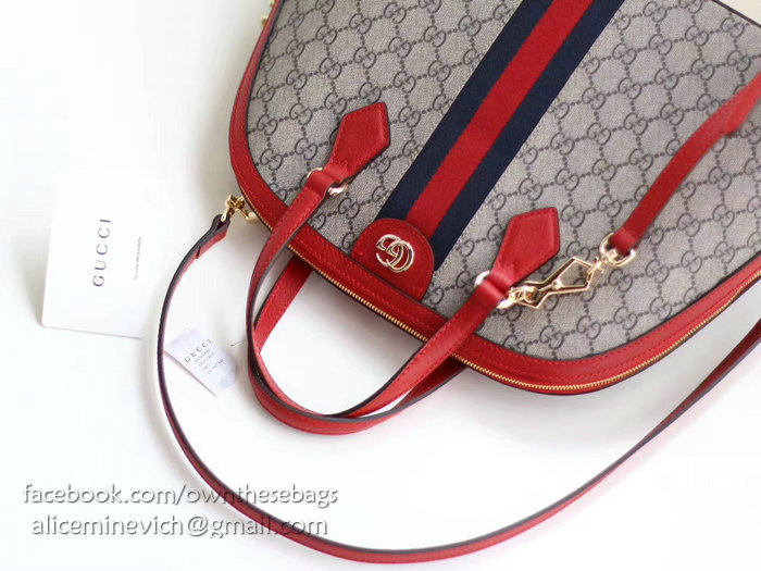 Gucci Ophidia GG Medium Top Handle Bag Red 524533