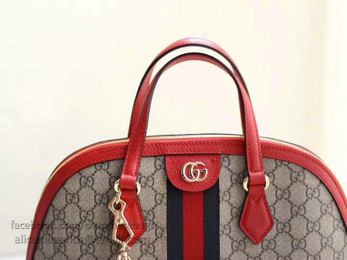 Gucci Ophidia GG Medium Top Handle Bag Red 524533