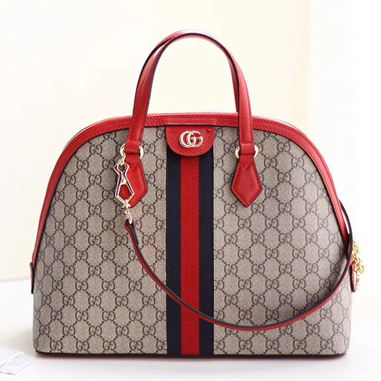 Gucci Ophidia GG Medium Top Handle Bag Red 524533