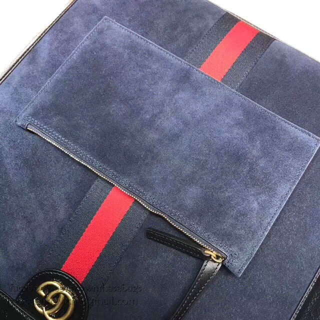 Gucci Ophidia Suede Large Tote Blue 519335