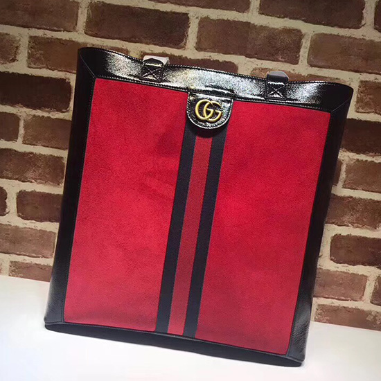 Gucci Ophidia Suede Large Tote Red 519335