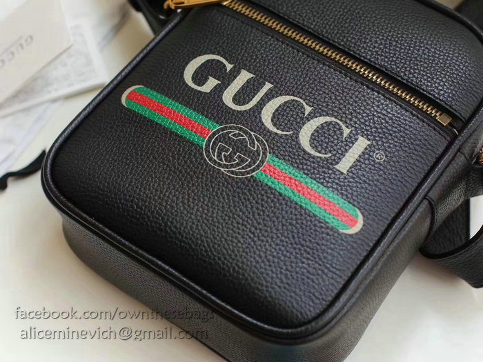 Gucci Print Messenger Bag Black 523591