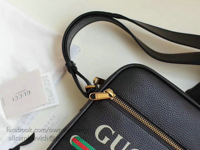 Gucci Print Messenger Bag Black 523591