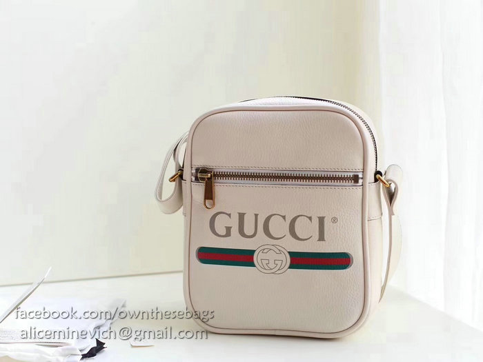 Gucci Print Messenger Bag White 523591