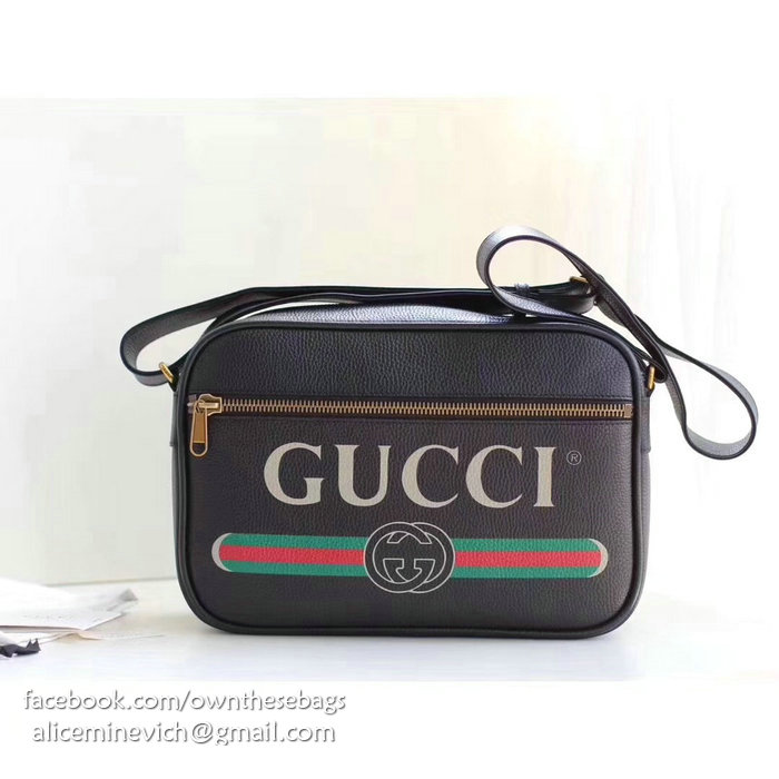 Gucci Print Shoulder Bag Black 523589