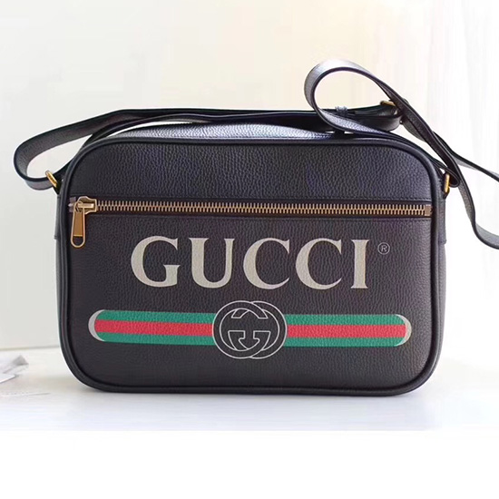 Gucci Print Shoulder Bag Black 523589