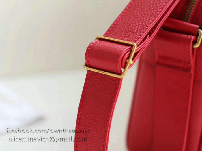 Gucci Print Shoulder Bag Red 523589