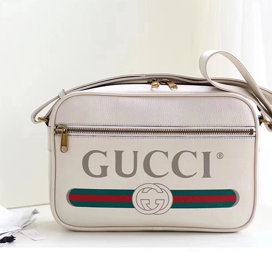 Gucci Print Shoulder Bag White 523589