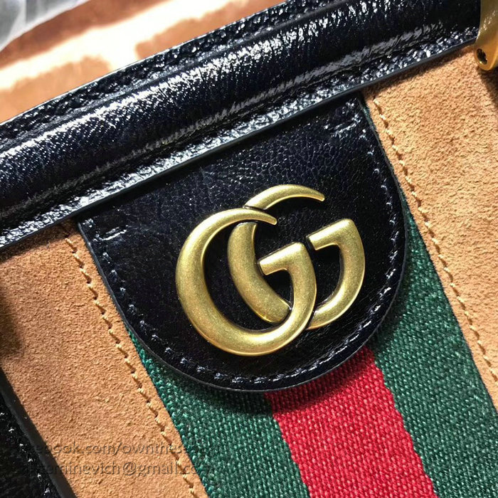 Gucci Re(Belle) Suede Medium Top Handle Bag Brown 516459