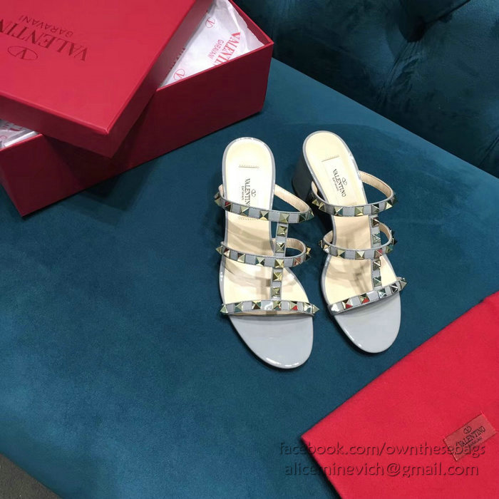 Valentino Garavani Rockstud Calfskin Leather Sandal Light Blue V18601