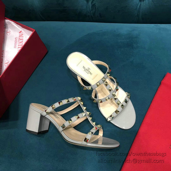 Valentino Garavani Rockstud Calfskin Leather Sandal Light Blue V18601