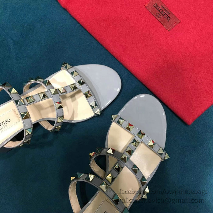 Valentino Garavani Rockstud Calfskin Leather Sandal Light Blue V18601